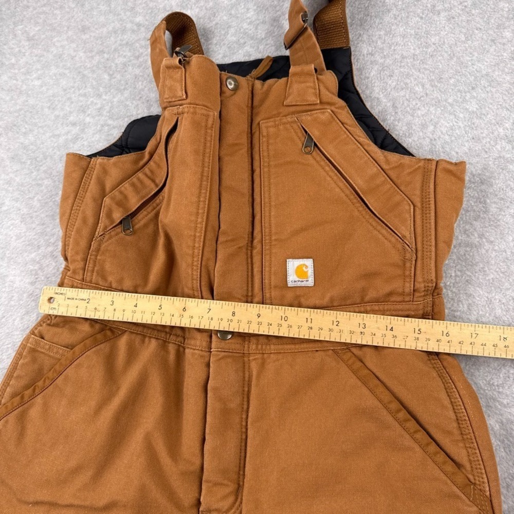 Carhartt Coverall Womens Small Short Loose-Fit Washed Duck Insulated Biberall - Picture 10 of 16